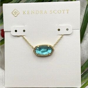 Firm price ) Kendra Scott Gold Necklace with Aqua Pendant